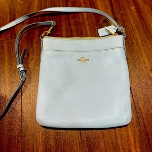Light blue Coach crossbody handbag